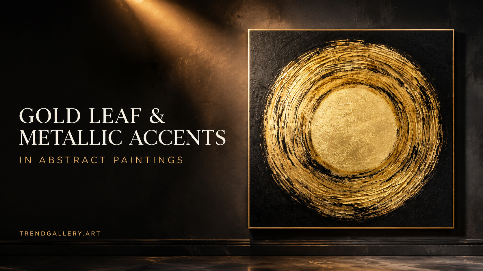 Gold Leaf and Metallic Accents in Abstract Paintings