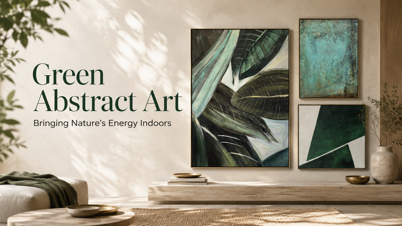 Green Abstract Art: Bringing Nature's Energy Indoors