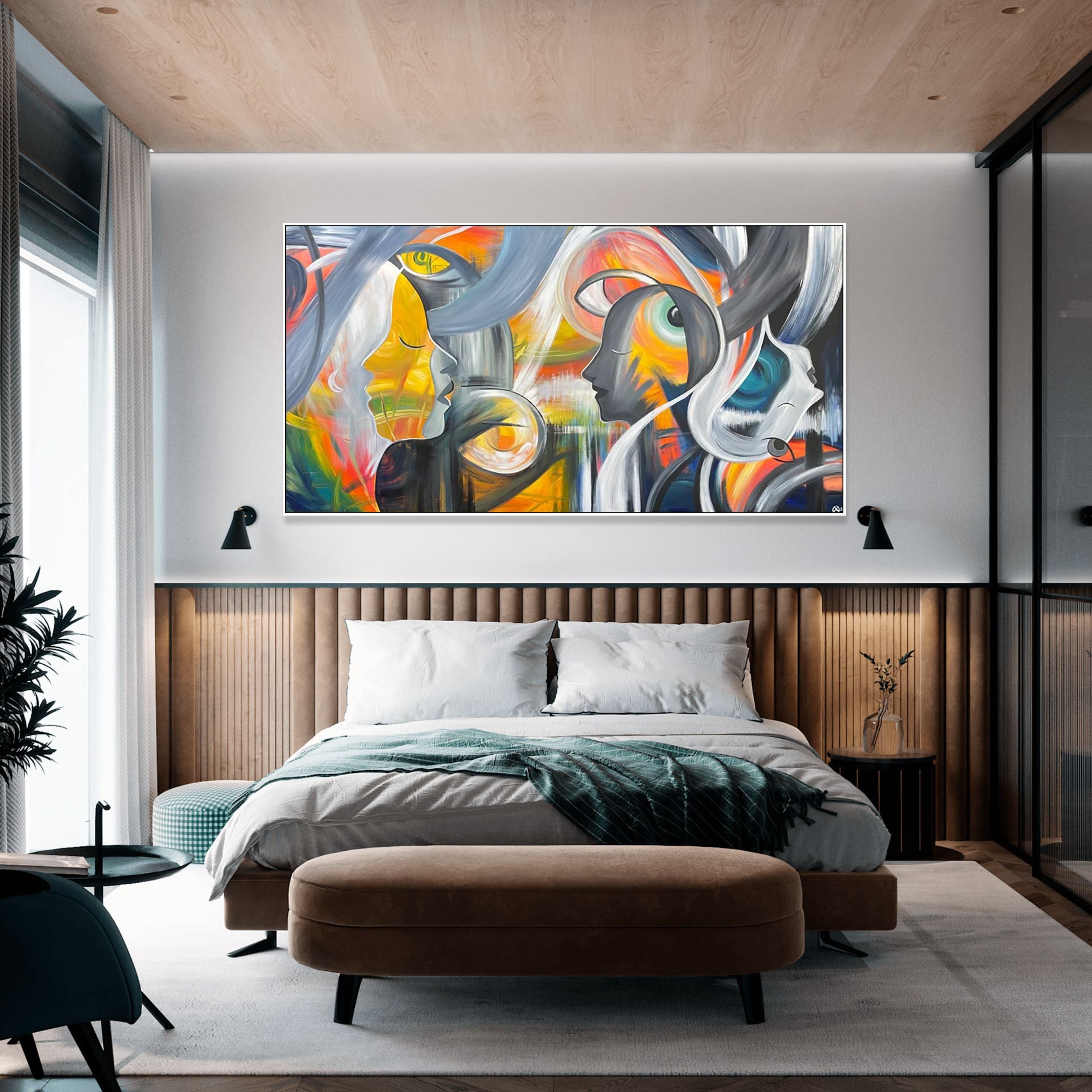 How to hang paintings in bedroom?