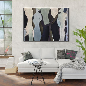 Paintings for the interior in light gray tones