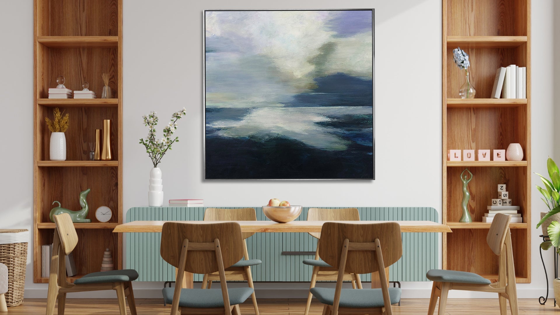 silver floating frame