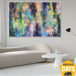 Colorful Acrylic Painting Watercolor Style Artwork Textured Wall Hanging Art Decor for Home | COLOR NOISE 40"x60"