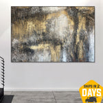 Original Gold Leaf Acrylic Painting Abstract Boho Style Textured Wall Art Modern Decor for Home | SECRET GLOW 60"x80"