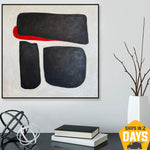 Abstract Three Black Stones Acrylic Painting Original Textured Artwork Modern Wall Art Decor for Office | RIGHT WAY 32"x32"