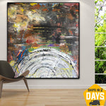 Original Colorful Acrylic Painting On Canvas Abstract Modern Artwork for Living Room Decor | REVELATION 50"x50"