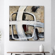 Abstract Figures Acrylic Painting On Canvas Original Soft Colors Artwork Modern Wall Art Decor | WHITE CROSS