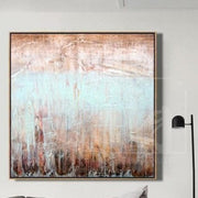 Abstract Art in Blue and Beige | SNOWY AUTUMN - Trend Gallery Art | Original Abstract Paintings