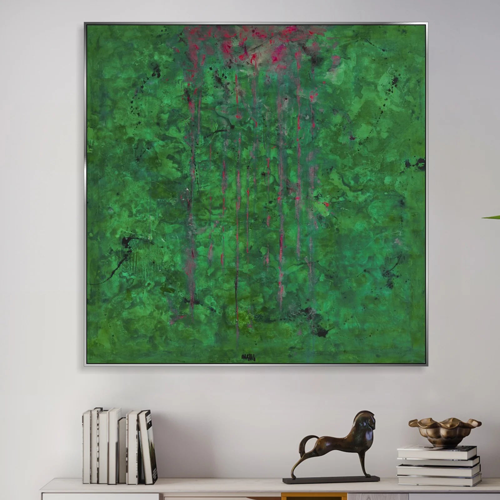 Invoice for stretched + silver frame painting in size 60"x40" for Kimberly