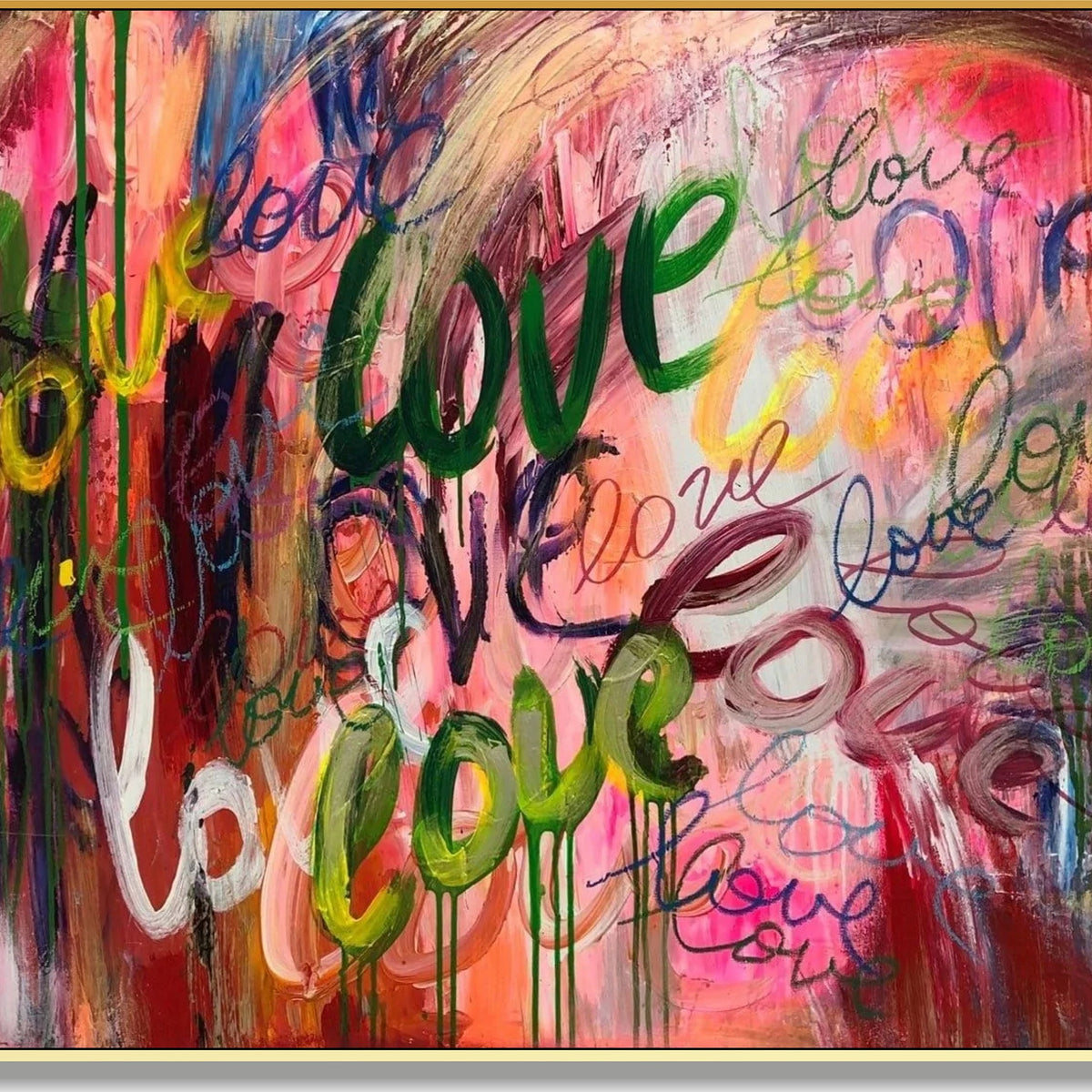 Abstract colorful romantic painting LOVE GRAFFITI - Trendgallery.art