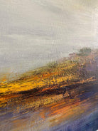 a painting of a yellow and blue landscape