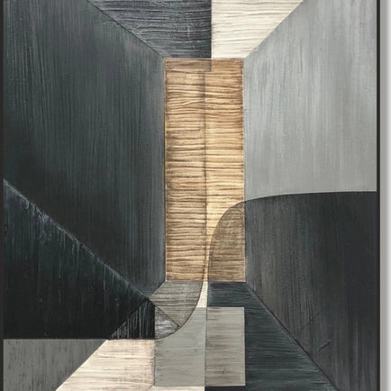 Abstract modern geometric painting GEOMETRIC MYSTERY