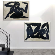 مجموعة من 2 من اللوحات اليونانية العدائين الفن التصويرية النفط الطلاء أبيض وأسود الرسم على قماش الحديثة الجميلة الفن الأصلي جدار الفن | OLYMPIC RUNNERS