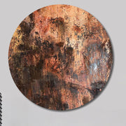 Original Rust Style Oil Painting Abstract Round Textured Wall Art Decor for Living Room | MYSTICAL IMAGE