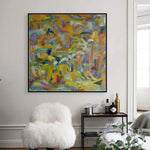 Abstract Colorful Painting On Canvas Original Textured Wall Art Spring Artwork Decor for Office | SPRING COLORS