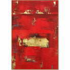 Gold leaf abstract painting BLOOD RED SUN