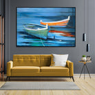 TRANQUIL BOATS ON BLUE WATERS 36"x54"