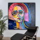 WOMAN WITH GLASSES 40"x40"