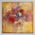 Large Abstract Gold Paintings On Canvas, Modern Colorful Oil Painting, Textured Abstract Artwork is a Perfect Decor for your Living Room | GOLDEN TURMOIL