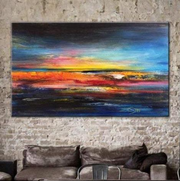 Invoice for COLORFUL SUNSET painting in size 48"w and 30"h stretched for Yolanda Acosta