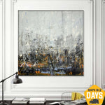 Abstract Canvas Painting Contemporary Art Acrylic Painting Modern Wall Art Framed Texture Painting Unique Wall Art | ASSOCIATION 266 47"x45"