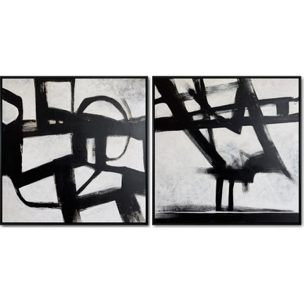Abstract black and white monochrome art BLACK AND WHITE WORLD