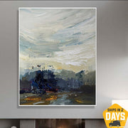 Abstract Landscape Painting Original Oil Modern Paintings Living Room Home Decor Minimalist Art Canvas Art Painting | DEPTH OF NATURE 345 35.4"x29.5"