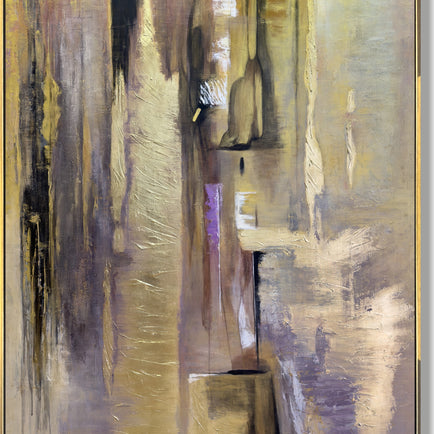 Golden leaf abstract painting RADIANCE OF ETERNITY