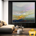 Wall Large Canvas Art Hand Art Acrylic Painting Original Oil Minimalist Abstract Painting Modern Paintings Living Room Unique Painting | DEPTH OF NATURE 320 39.3"x39.3"