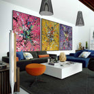 Abstract painting set of 3 TRIPLE SPLASH
