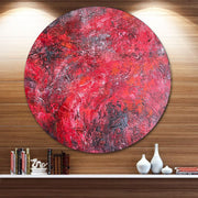 Abstract Red Round Acrylic Paintings On Canvas Original Red Artwork Modern Wall Hanging Decor Oil Painting for Living Room Wall Decor | SCARLET ABYSS