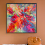 Large Original Colorful Painting on Canvas. Modern Multi-Colored Contemporary Art. Custom Oil Painting Framed Textured Art for Office Decor | RAINBOW FESTIVAL