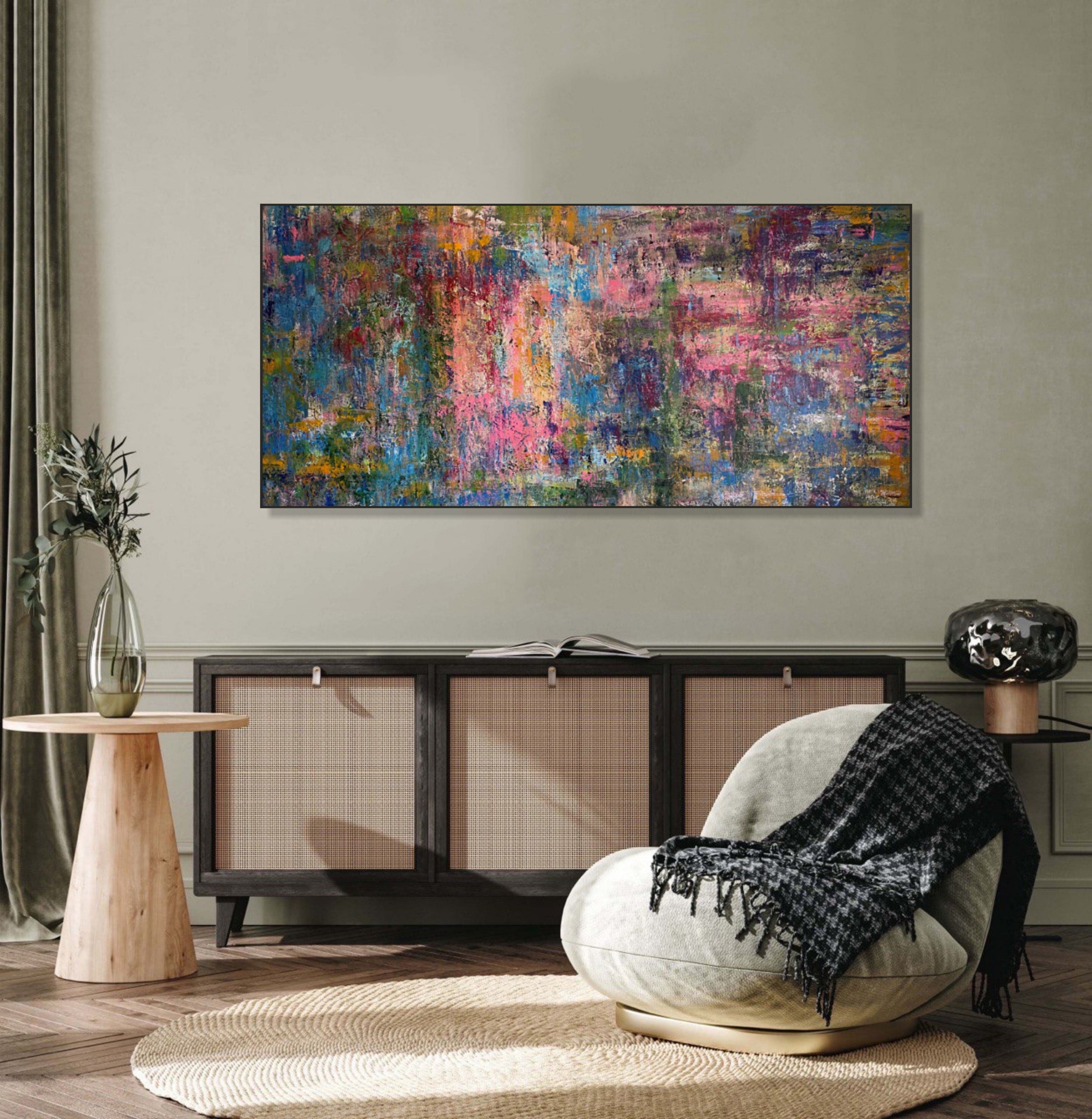 Palette Knife Abstract Oil Painting Colorful Canvas Art Textured Wall Art  Abstract Wall Decor Painting
