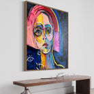 WOMAN WITH GLASSES 40"x40"