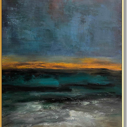 Abstract artwork landscape painting STORMY OCEAN