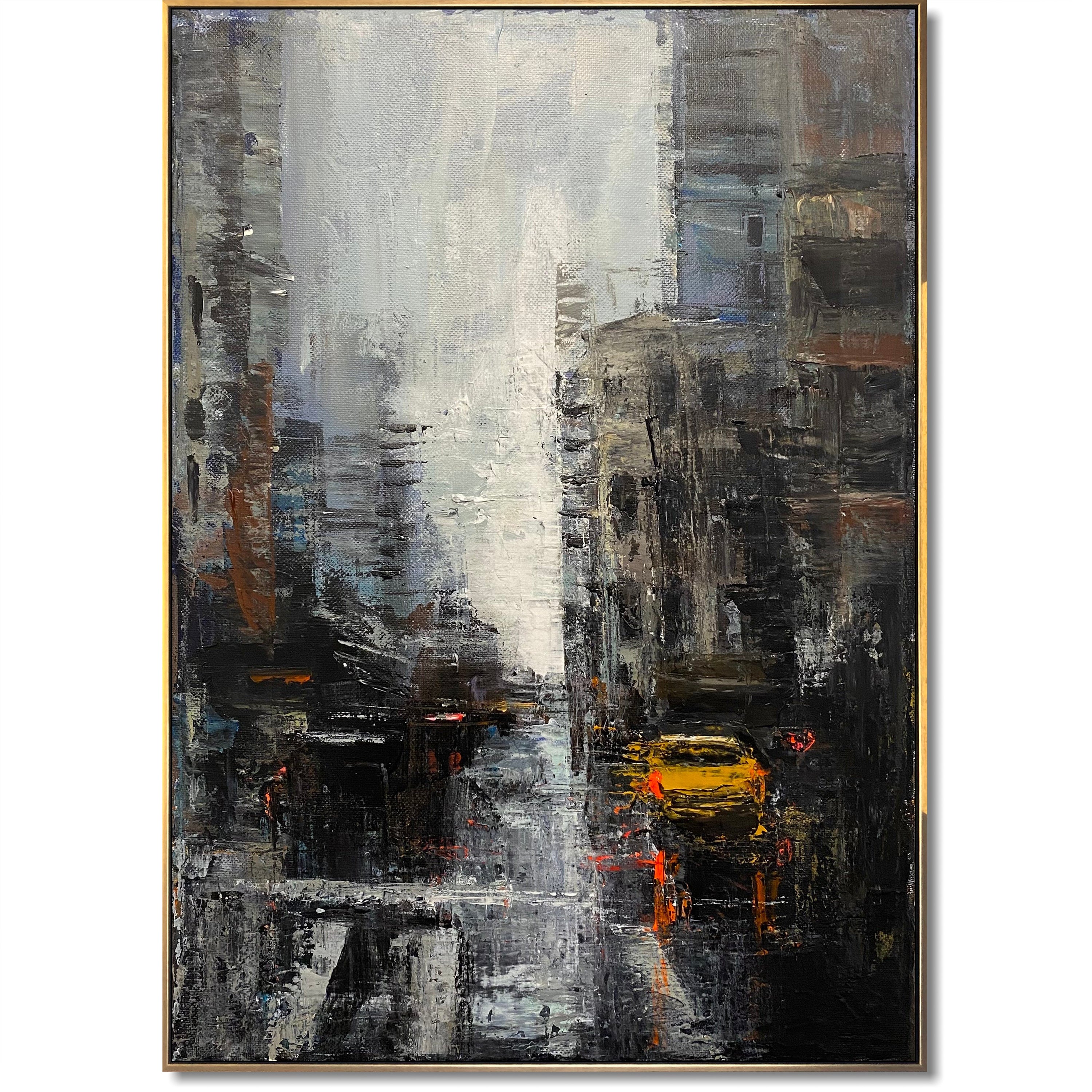 Abstract city vertical painting STREETS OF NEW YORK