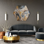 Original Grey Paintings On Canvas Modern Gold Leaf Art Wall Hanging Decor Artwork Oil Painting Contemporary Wall Art for Living Room Decor | GOLDEN AMPHORA