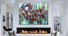 Extra Red Flowers Paintings On Canvas Green Artwork Green Modern Flowers Canvas Painting Oil Painting Modern Wall Decor | SUMMER FIELD 23.6"x31.5" - Trend Gallery Art | Original Abstract Paintings