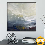 Large Abstract Colorful Paintings On Canvas Original Modern Oil Painting Textured Artwork Neutral Colors Handmade Oil Painting Wall Decor | DEPTH OF NATURE 299 39.4"x37"
