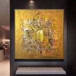 Abstract Painting in Gold, Yellow and Brown | GOLDEN COIN