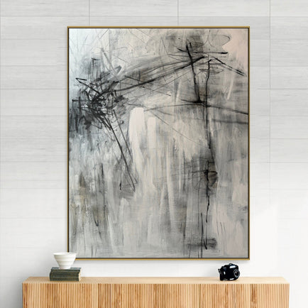 Мonochrome abstract painting GREY HAZE