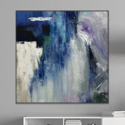 Original Abstract Purple Painting on Canvas Neutral Oil Artwork White Wall Art Contemporary Art Textured Painting for Indie Room Decor | STORM AFTERMATH