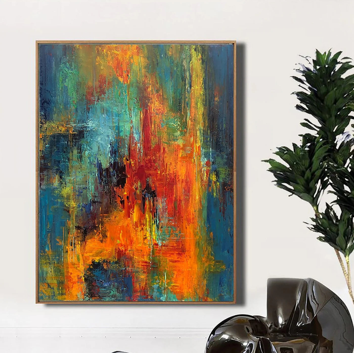 Invoice for 2 paintings MERMAID SCALES and FIERY PASSION Stretched + Black - Gold frame in size 64"x64"