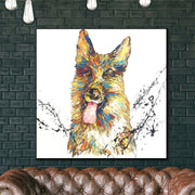 مجردة الراعي الكلب اللوحة الحديثة الراعي الكلب العمل الفني حيوان ملخص فريد من نوع راعي الكلب الجدار العمل الفني | BELOVED FRIEND