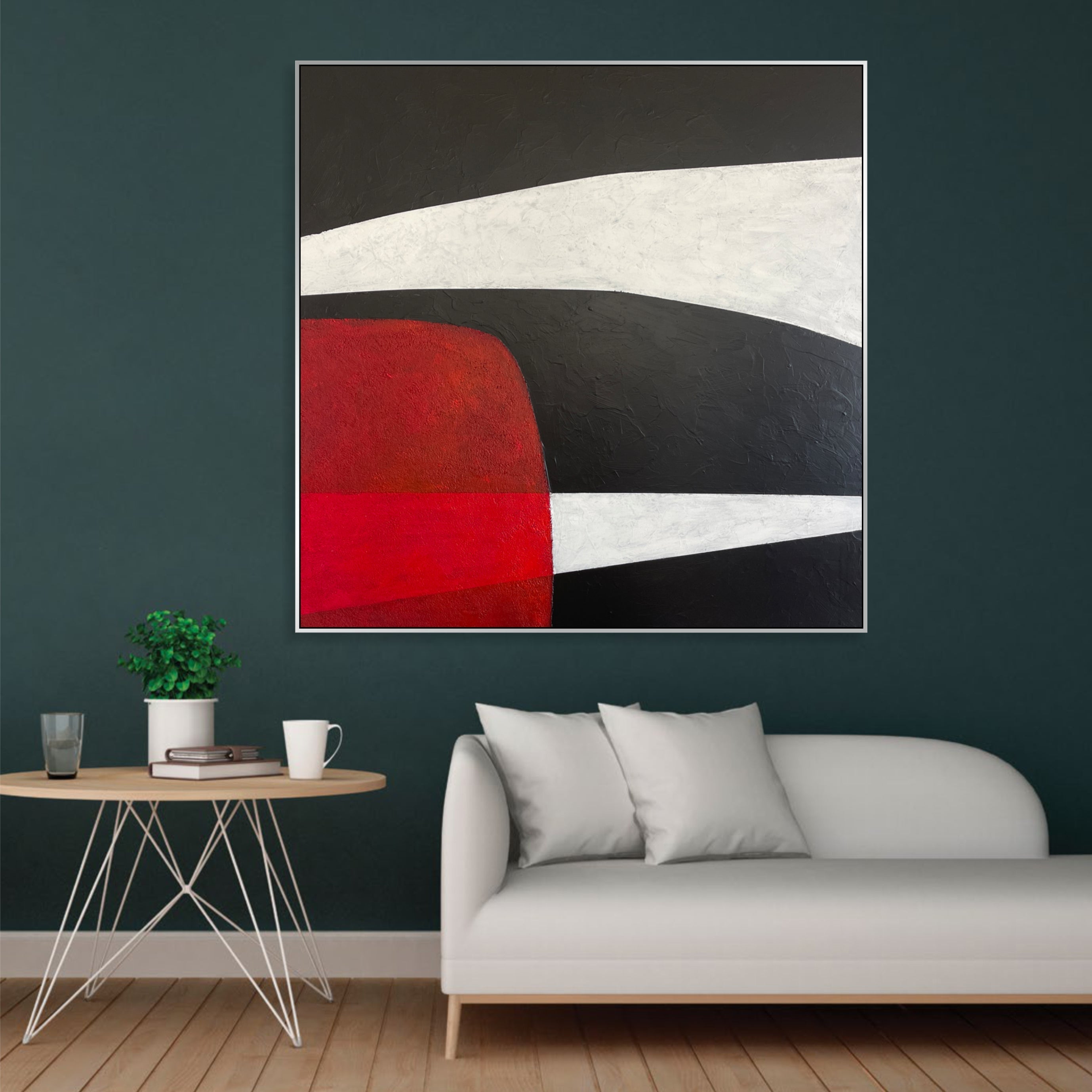 CRIMSON CONTRAST 40“x40"