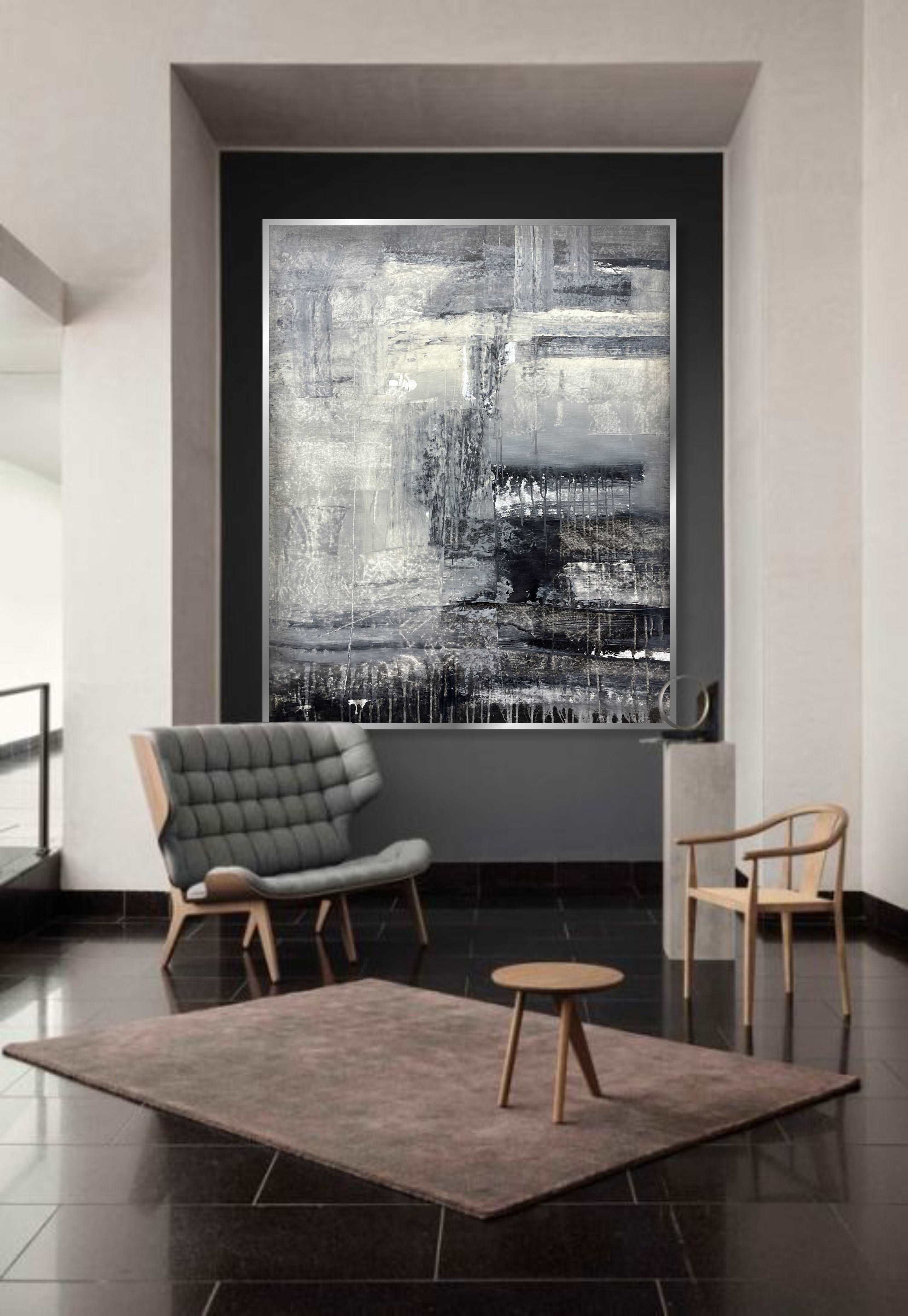 Abstract Grayscale Art ASSOCIATION 242 39.3"x31.5"