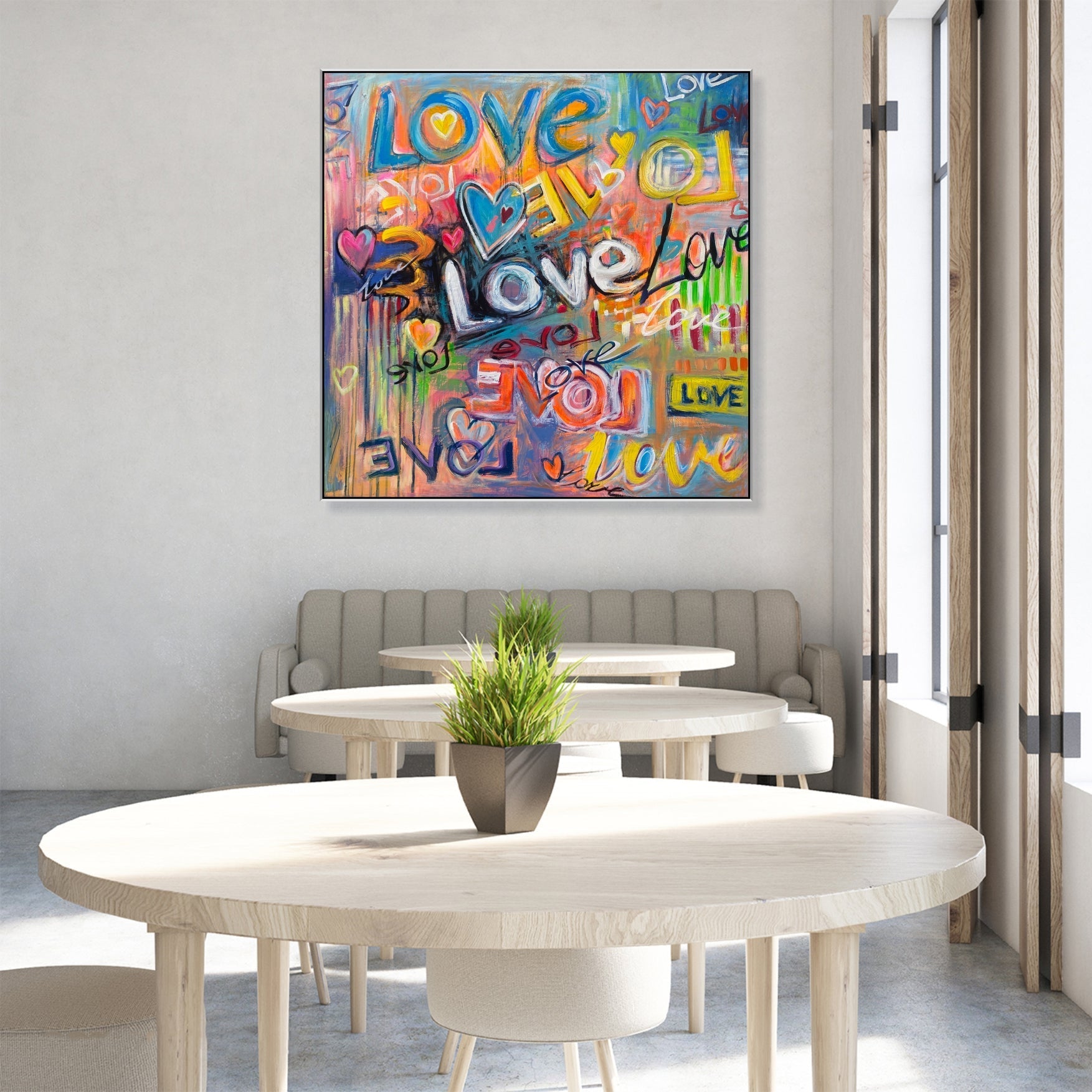COLORFUL HEARTS 40"x40"