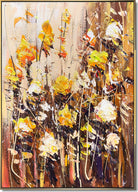 Floral acrylic abstract artwork GOLDEN FLOWERS