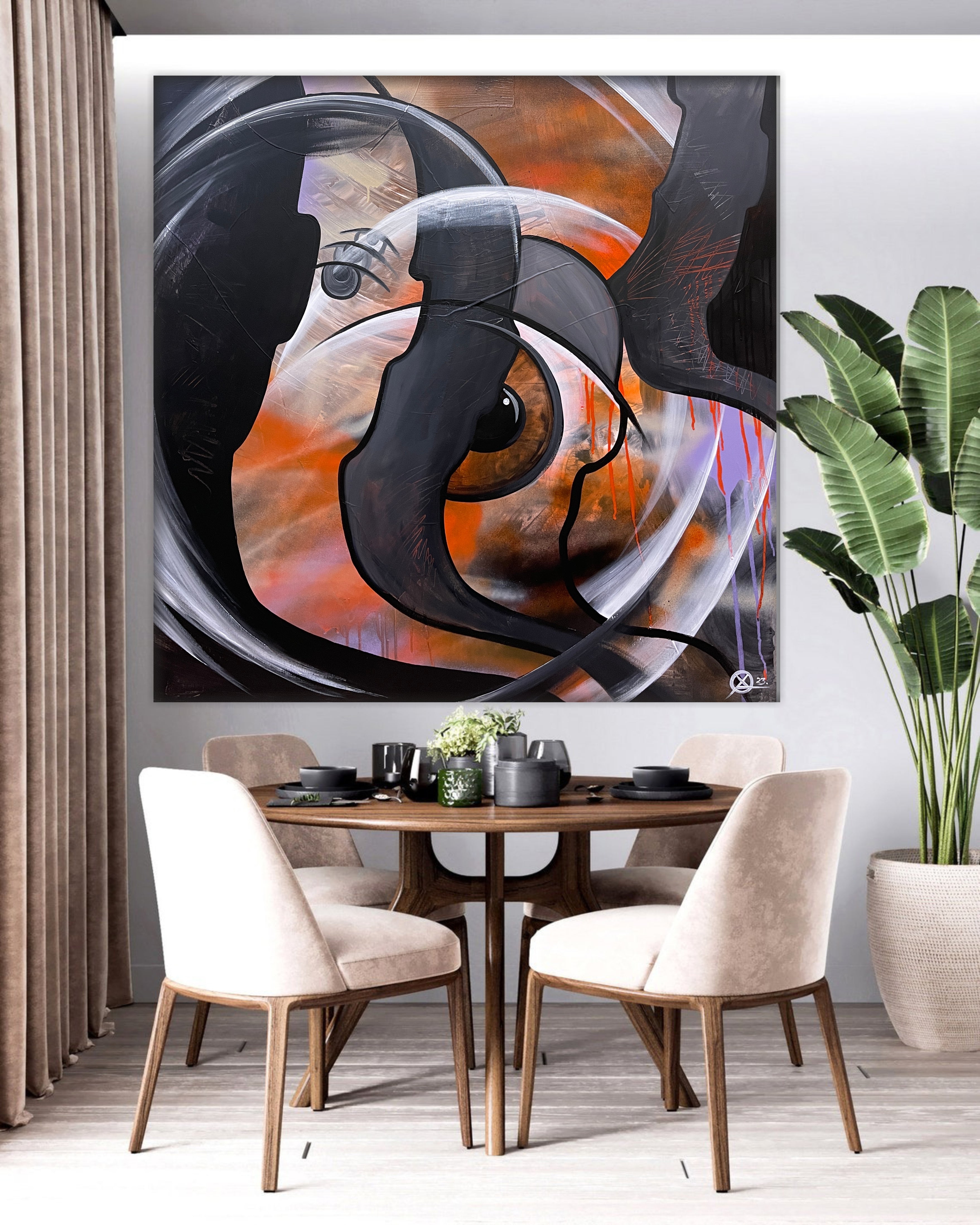 Modern Paintings Behind Sofa, Acrylic Paintings on Canvas, Large Paint –  artworkcanvas