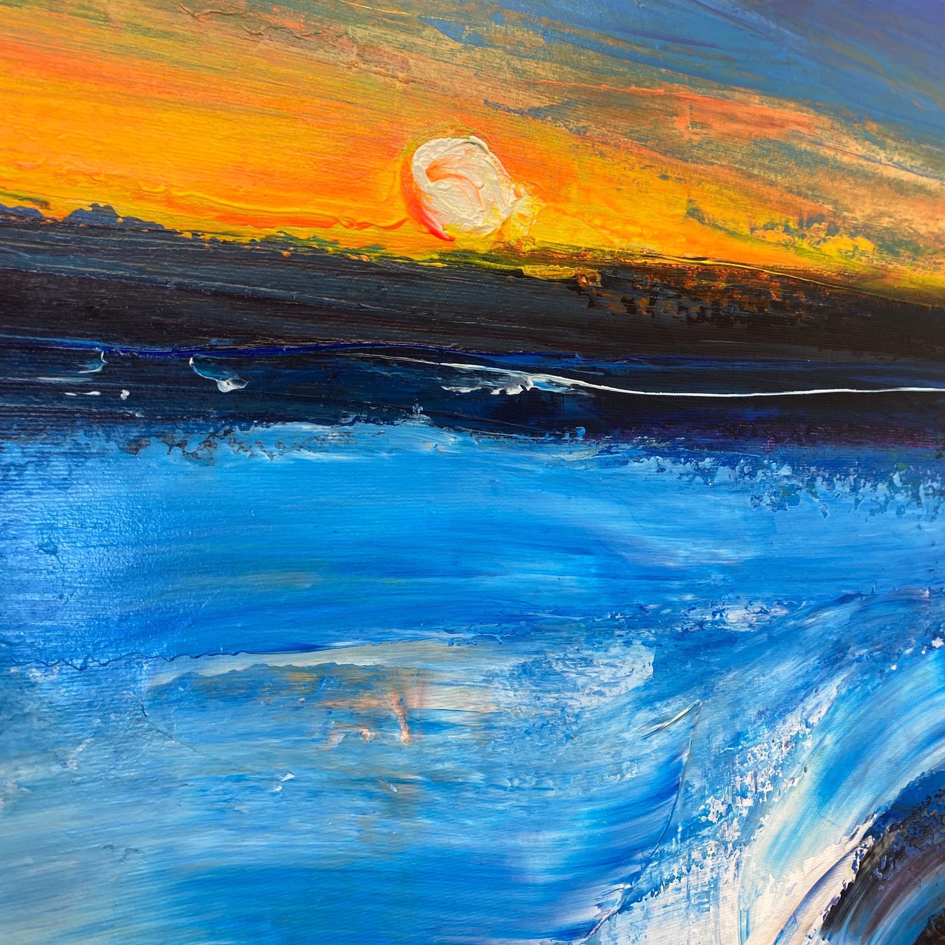 Sunset Painting, Acrylic Paintings for Living Room, Abstract Acrylic P –  artworkcanvas