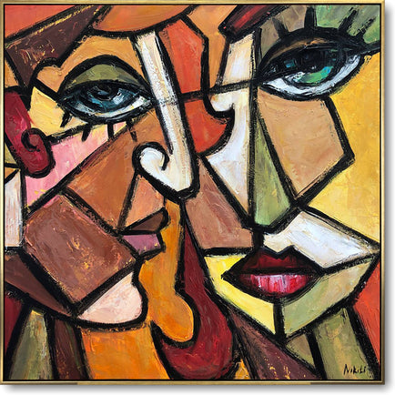 Modern cubism faces artwork FIDELITY OF LOVE